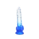 Kiotos Cox Color - Gekleurde Dildo 06 - 22,5 x 4,2 cm -Transparant/Blauw-Erotiekvoordeel.nl