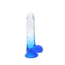 Kiotos Cox Color - Gekleurde Dildo 06 - 22,5 x 4,2 cm -Transparant/Blauw-Erotiekvoordeel.nl