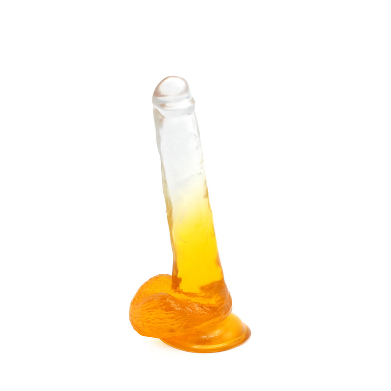Kiotos Cox Color - Gekleurde Dildo 06 - 22,5 x 4,2 cm - Transparant/Geel-Erotiekvoordeel.nl