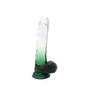 Kiotos Cox Color - Gekleurde Dildo 06 - 22,5 x 4,2 cm - Transparant/Groen-Erotiekvoordeel.nl