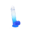 Kiotos Cox Color - Gekleurde Dildo 08 - 18,5 x 4 cm - Transparant/Blauw-Erotiekvoordeel.nl