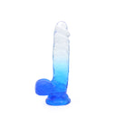 Kiotos Cox Color - Gekleurde Dildo 08 - 18,5 x 4 cm - Transparant/Blauw-Erotiekvoordeel.nl
