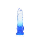 Kiotos Cox Color - Gekleurde Dildo 08 - 18,5 x 4 cm - Transparant/Blauw-Erotiekvoordeel.nl