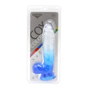 Kiotos Cox Color - Gekleurde Dildo 08 - 18,5 x 4 cm - Transparant/Blauw-Erotiekvoordeel.nl