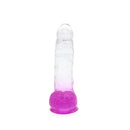 Kiotos Cox Color - Gekleurde Dildo 08 - 18,5 x 4 cm - Transparant/Paars-Erotiekvoordeel.nl