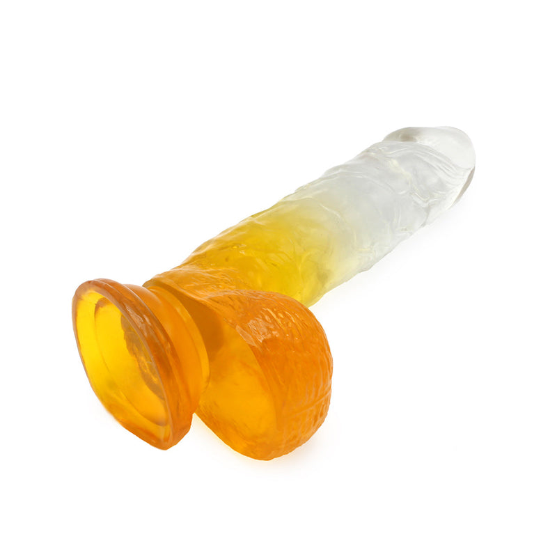 Kiotos Cox Color - Gekleurde Dildo 09 - 21,5 x 4,3 cm - Transparant/Geel-Erotiekvoordeel.nl