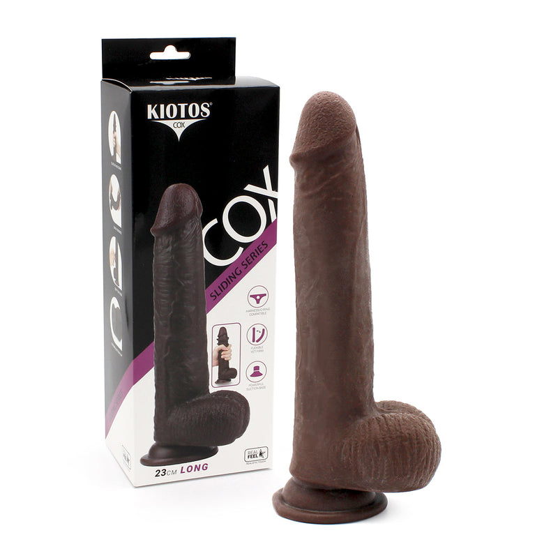 Kiotos Cox - Dildo Met Glijdende Huid - Bruin