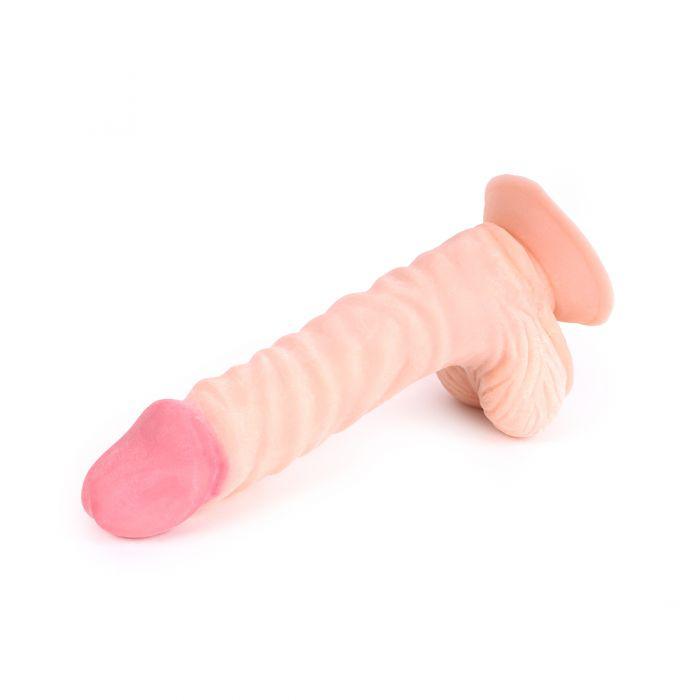 Kiotos Cox - Dildo Met Zuignap die echt aanvoelt 22 x 5 cm - Lichte Huidskleur-Erotiekvoordeel.nl