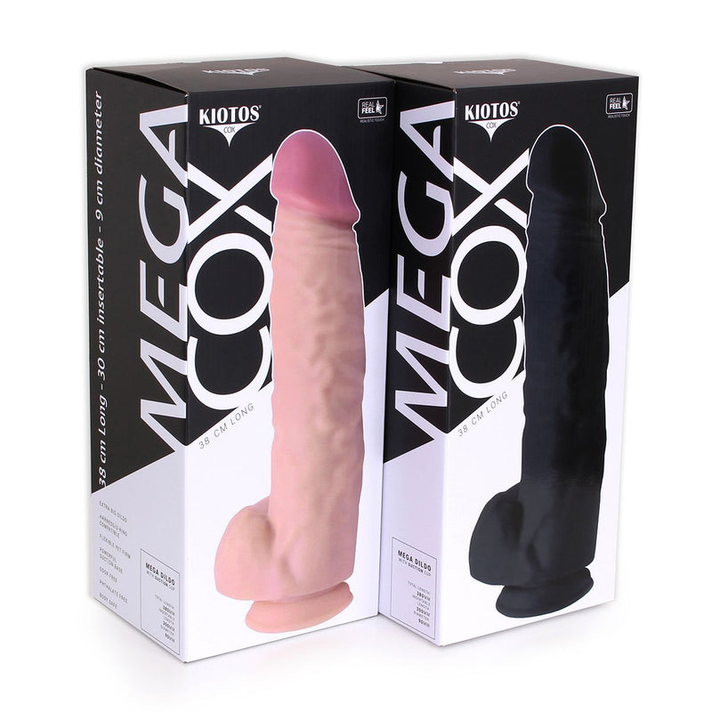 Kiotos Cox - Mega Dildo XXL 38 x 8.5 cm - Zwart-Erotiekvoordeel.nl