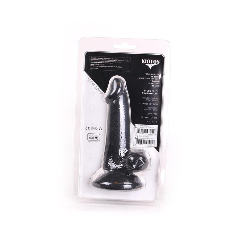 Kiotos Cox - Rechte Dildo 16 x 4 cm - Zwart-Erotiekvoordeel.nl