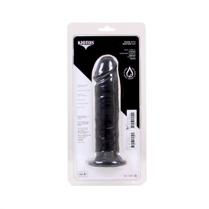 Kiotos Cox - Siliconen Dildo Met Zuignap 21 x 4,5 cm - Zwart-Erotiekvoordeel.nl