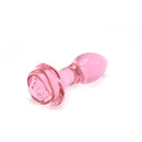 Kiotos Glass - Glazen Buttplug Met Roos - Roze