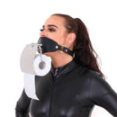 Kiotos Leather - Gag Met Toiletrol Houder-Erotiekvoordeel.nl