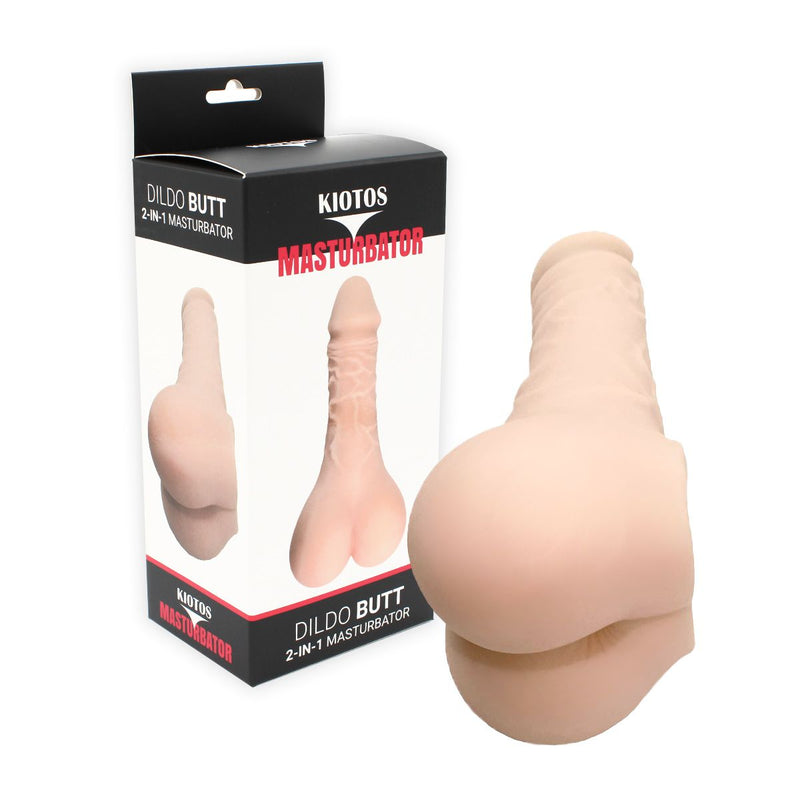 Kiotos - Masturbator & Dildo Butt 2-in-1 - lichte huidskleur-Erotiekvoordeel.nl