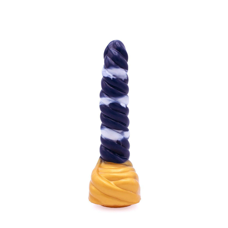 Kiotos Monstar - Dildo Beast 37 - 23.5 x 4 cm - Wit/Goud/Blauw