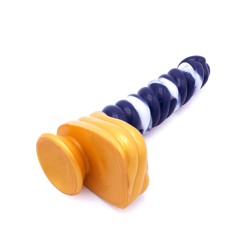 Kiotos Monstar - Dildo Beast 37 - 23.5 x 4 cm - Wit/Goud/Blauw