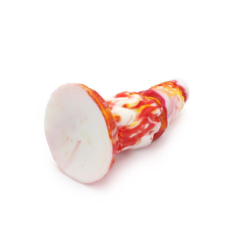 Kiotos Monstar - Dildo Beast 4 - 21 x 6.5 cm - Tie Dye Oranje/Wit/Rood