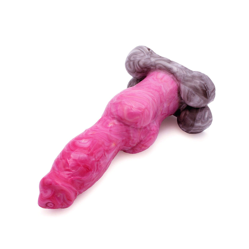 Kiotos Monstar - Dildo Beast 43 - 22 x 7 cm - Rood/Wit/Zwart