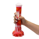 Kiotos Monstar - Dildo Beast Paardenlul - 27 x 5.5 cm - Tie Dye Oranje/Wit/Rood