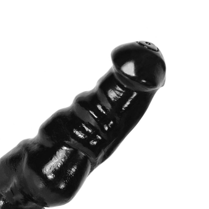 Kiotos Monstar - Drake - Geribbelde Dildo - 24 x 8.5 cm - Zwart-Erotiekvoordeel.nl