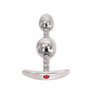 Kiotos Steel - Anaal Plug Met Twee Ronde Ballen En Rood siersteentje.-Erotiekvoordeel.nl