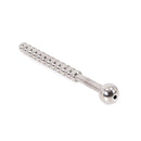 Kiotos Steel - Geribbelde Holle Penisplug - RVS - 14 cm - diameter 7 mm-Erotiekvoordeel.nl