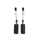 Kiotos Steel - Tepelklemmen - Croc Tepelklemmen 2 x 100g met Haakgewichten- RVS - Zwart-Erotiekvoordeel.nl