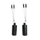 Kiotos Steel - Tepelklemmen - Nipple Pinch Clamps 2x100g Gewichten - RVS - Zwart-Erotiekvoordeel.nl