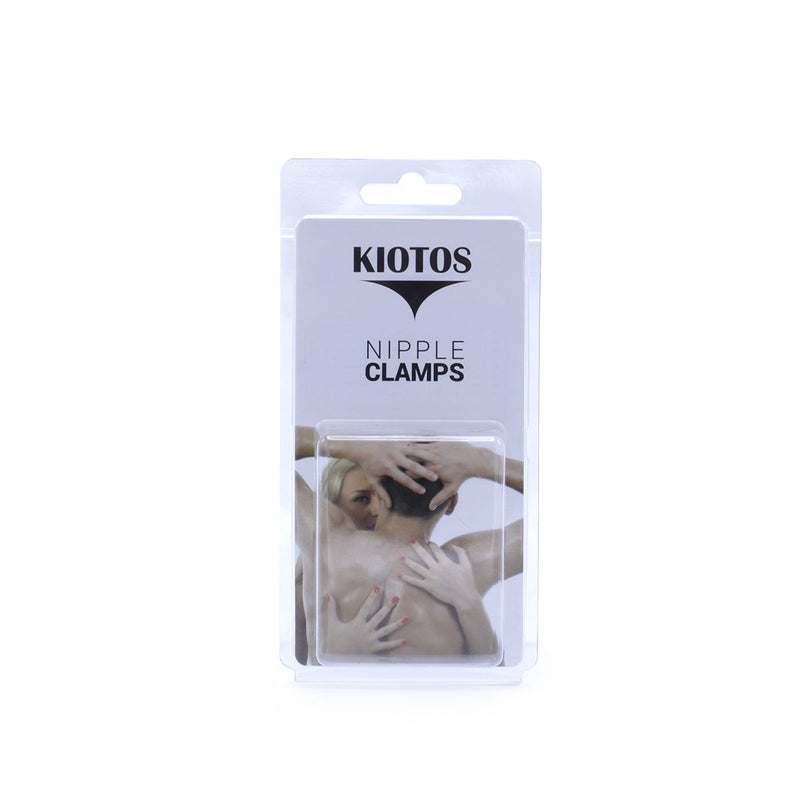 Kiotos Steel - Tepelklemmen - Nipple Pinch Clamps met 2 x 100g Haakgewichten- RVS - Zwart-Erotiekvoordeel.nl