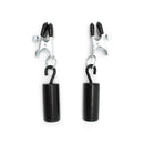 Kiotos Steel - Tepelklemmen - Verstelbare Tepelklemmen 2 x 100g met Haakgewichten- RVS - Zwart-Erotiekvoordeel.nl