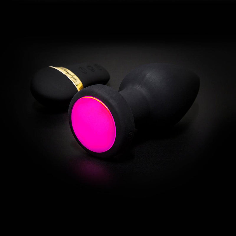 Kleine Vibrerende Buttplug Met remote Control En gekleurde LED verlichting-Erotiekvoordeel.nl