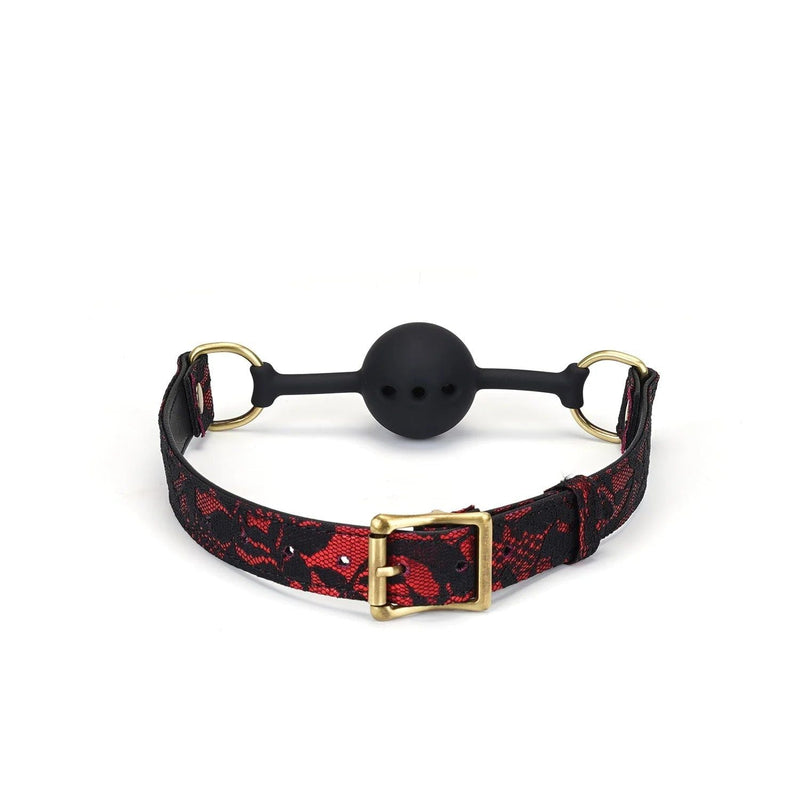 Liebe Seele - Victorian Garden - Ball Gag - Zwart/Rood-Erotiekvoordeel.nl