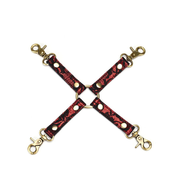 Liebe Seele - Victorian Garden Exclusieve Hogtie - Vegan Friendly - Zwart/Rood-Erotiekvoordeel.nl