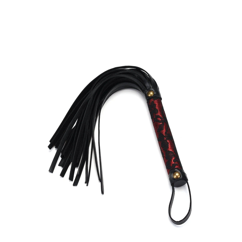 Liebe Seele - Victorian Garden Kleine Flogger - kort Zweepje - vegan vriendelijk - Rood/Zwart-Erotiekvoordeel.nl