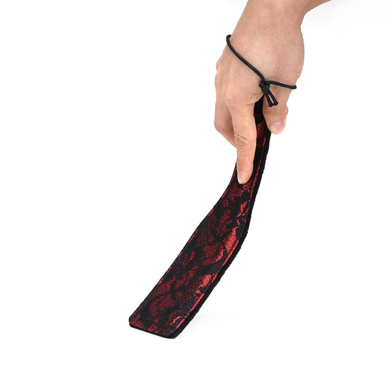 Liebe Seele - Victorian Garden Paddle - Exclusieve Spanking Plak - Vegan - Rood/Zwart-Erotiekvoordeel.nl