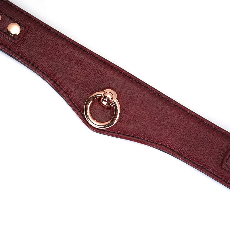 Liebe Seele - Wine Red Curved Collar Met leiband En hartvormig slot - Luxe ontwerp collar-Erotiekvoordeel.nl