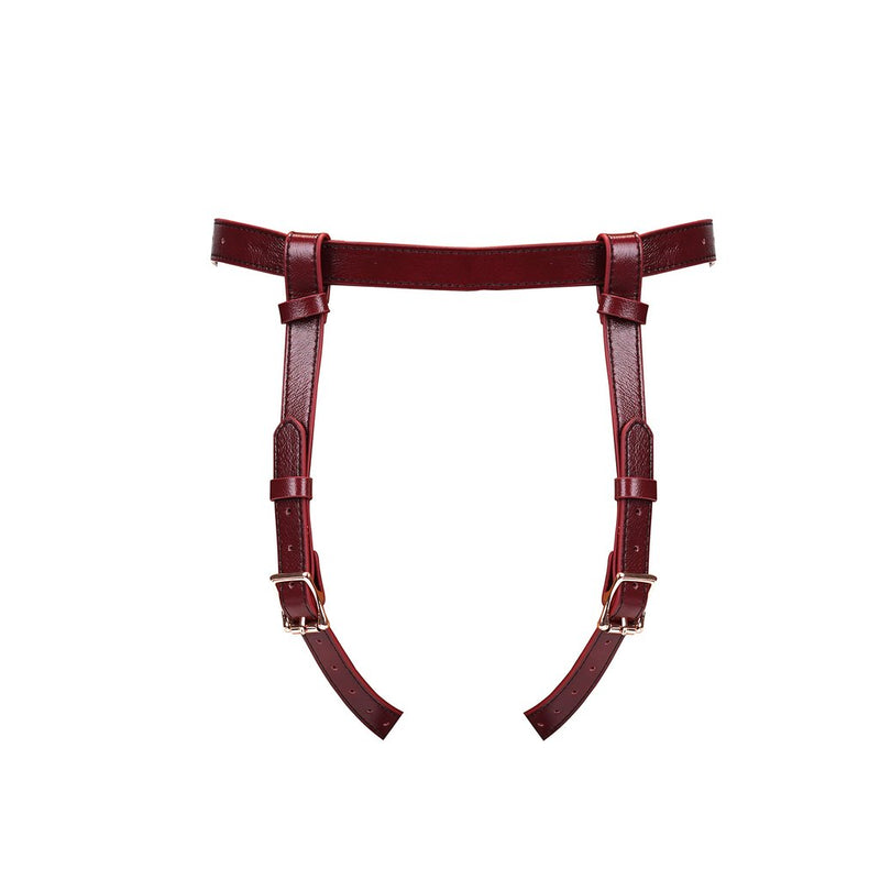 Liebe Seele - Wine Red Exclusief Leren Strap-On Harnas-Erotiekvoordeel.nl