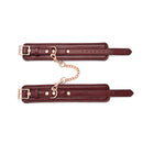 Liebe Seele - Wine Red - Leren Enkelboeien Met Rosé Gouden Ketting - exclusief En Luxe ontwerp - wijnrood-Erotiekvoordeel.nl