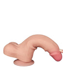 LoveToy - Dubbellaags Dildo - Glijdende Huid Dildo- Lengte 22 cm - Diameter 4.3 cm - Lichte Huidskleur-Erotiekvoordeel.nl