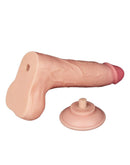 LoveToy - Dubbellaags Dildo - Glijdende Huid Dildo- Lengte 22 cm - Diameter 4.3 cm - Lichte Huidskleur-Erotiekvoordeel.nl