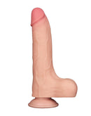 LoveToy - Dubbellaags Dildo - Glijdende Huid Dildo- Lengte 22 cm - Diameter 4.3 cm - Lichte Huidskleur-Erotiekvoordeel.nl