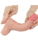 LoveToy - Dubbellaags Dildo - Glijdende Huid Dildo- Lengte 22 cm - Diameter 4.3 cm - Lichte Huidskleur-Erotiekvoordeel.nl