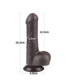 LoveToy - Dubbellaags Sliding Skin Dildo - 18,3 cm x Ø 3,5 cm - Bruin-Erotiekvoordeel.nl