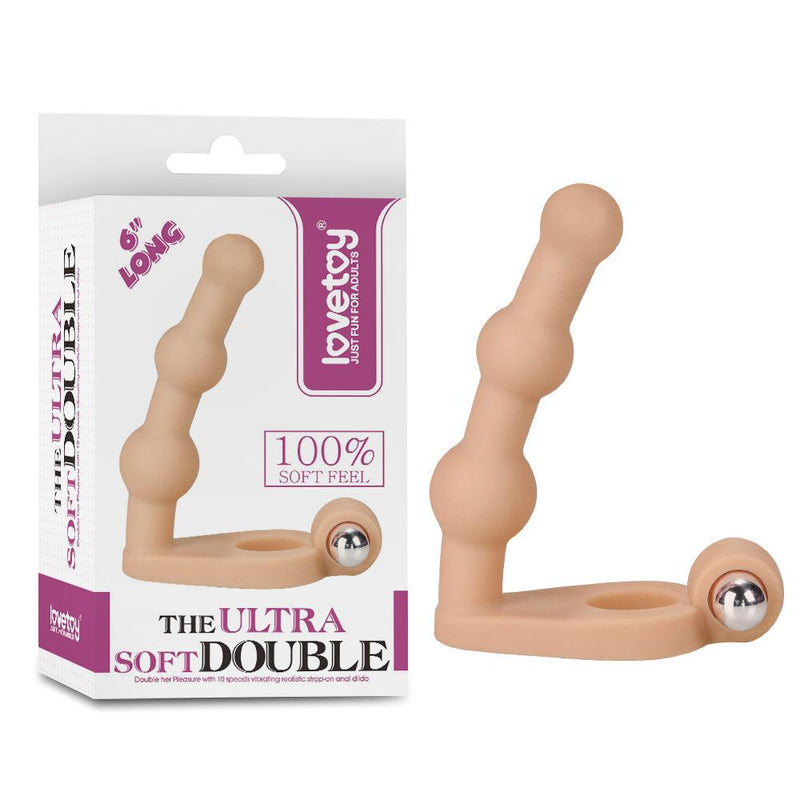 Lovetoy - Cockring Met Vibrerende Dildo - 15 cm - Voor Dubbele Penetratie-Erotiekvoordeel.nl