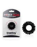 Lovetoy - Powerplus flexibele Cockring nopjes - Zwart-Erotiekvoordeel.nl