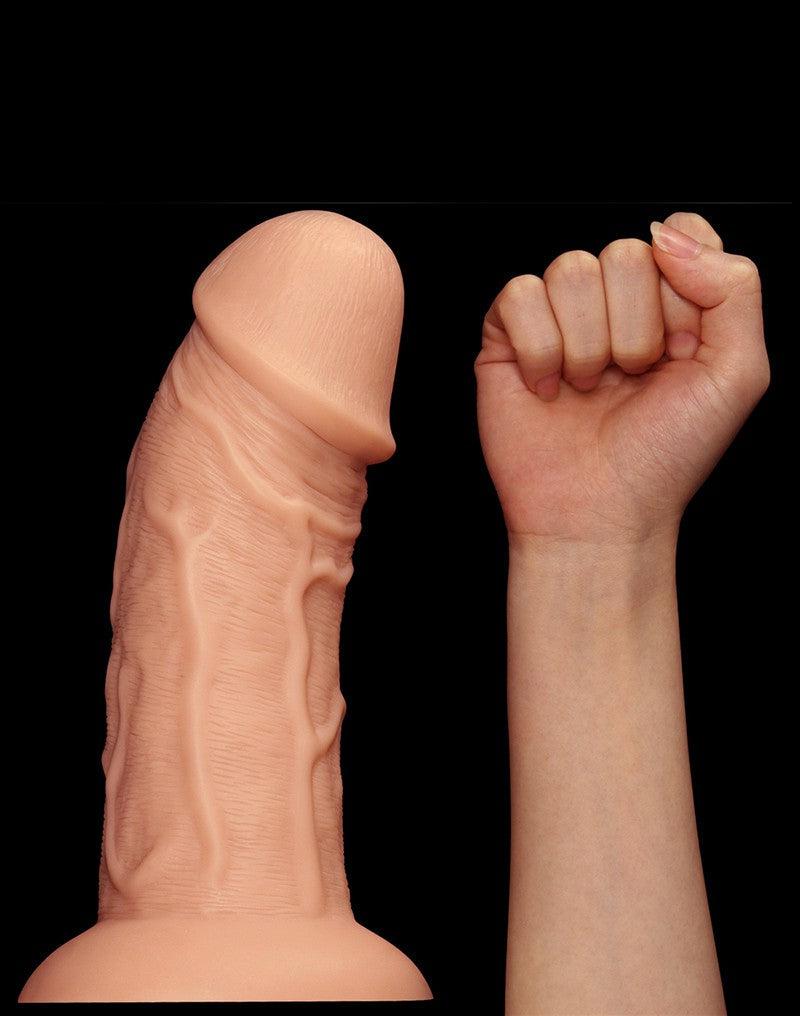 Lovetoy - Realistische Gebogen XXL Dildo 24 cm - Lichte Huidskleur-Erotiekvoordeel.nl