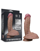 Lovetoy - Realistische Grote Dildo 19.5 cm Dubbellaags Siliconen - Donkere Huidskleur-Erotiekvoordeel.nl