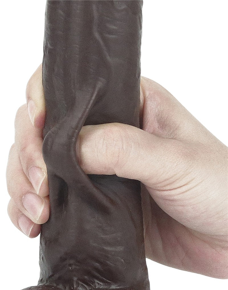 Lovetoy - Realistische XXL Dildo Met Zuignap 23 x 4 cm - Bruin-Erotiekvoordeel.nl