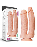 Lovetoy - Realistische XXL Dubbele Penetratie Dildo 30 cm - Lichte Huidskleur-Erotiekvoordeel.nl