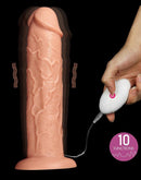 Lovetoy - Realistische XXL Vibrerende Dildo 28 cm - Lichte Huidskleur-Erotiekvoordeel.nl